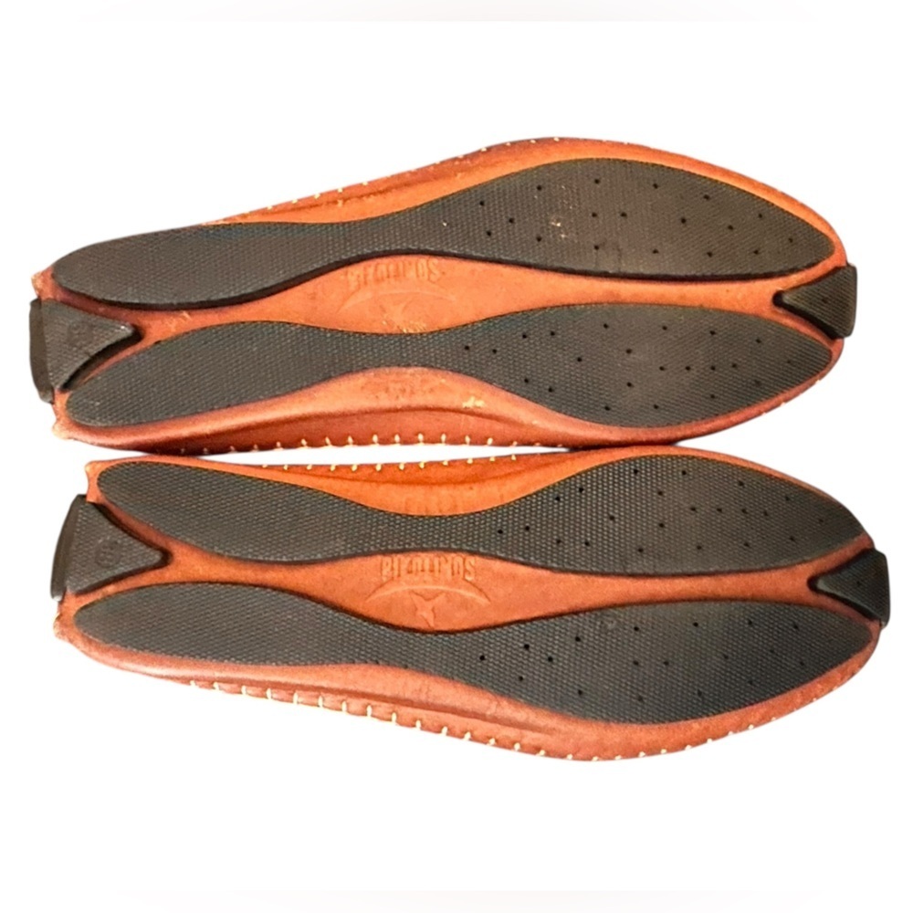 Super Rare Brandy Brown PIKOLINOS Jerez Tan Floral Embroidered Leather Moccasins - Picture 3 of 9